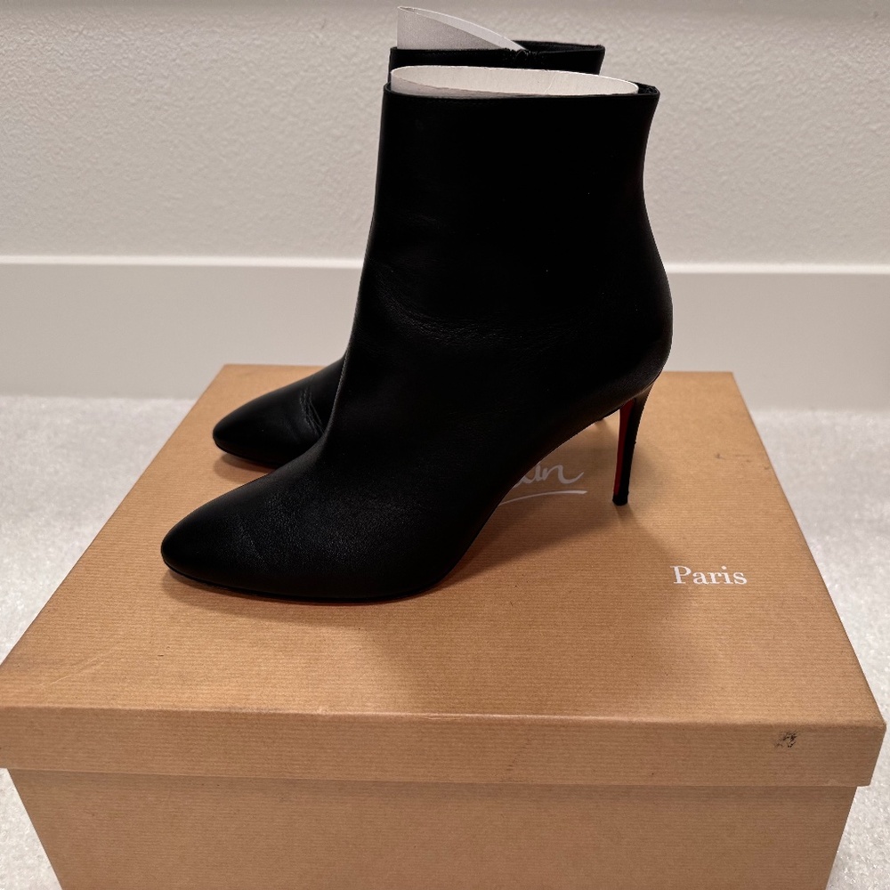 Christian Louboutin Black Leather Eloise Ankle Boots